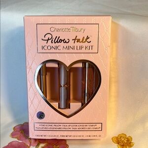 NIB-Charlotte Tilbury Pillow Talk Mini Lip Kit in Pink and Gold